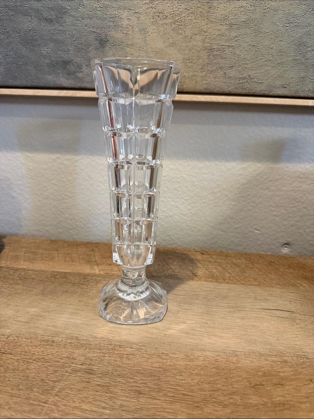 Clear Glass Decorative Bud Vase - looks like a Cristal d’Arques France